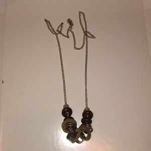 Loft long gold statement necklace